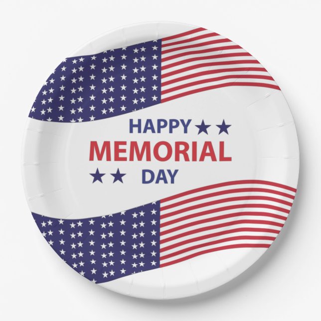 Happy Memorial Day Paper Tellers Pappteller (Vorderseite)