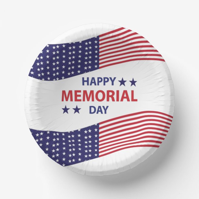Happy Memorial Day Pappteller (Vorderseite)