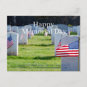 Happy Memorial Day Real Anwesen Flag Postkarte