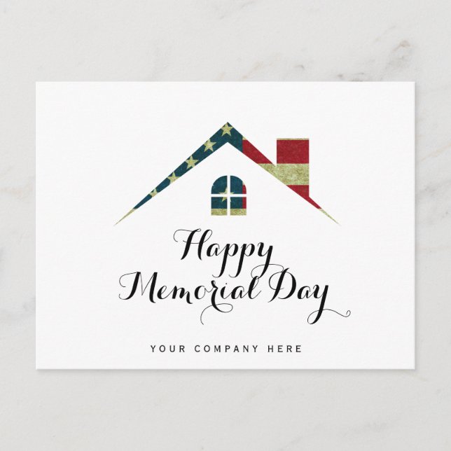 Happy Memorial Day Real Anwesen House Postkarte (Vorderseite)
