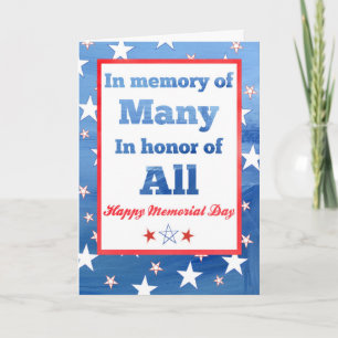 Happy Memorial Day Red White Blue Stars Karte