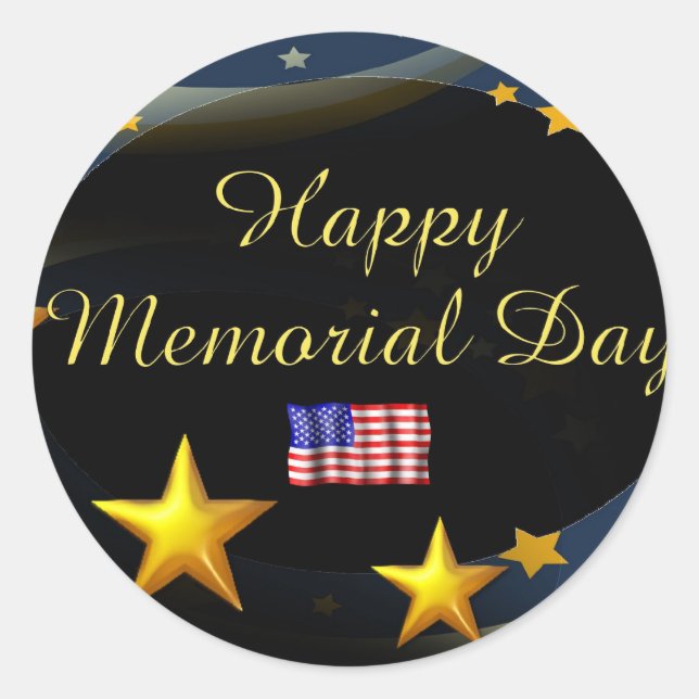 Happy Memorial Day Runder Aufkleber (Vorderseite)