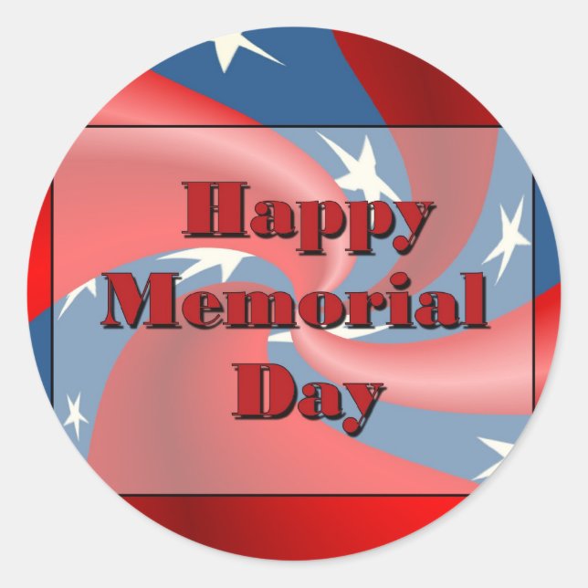 Happy Memorial Day Runder Aufkleber (Vorderseite)
