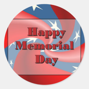 Happy Memorial Day Runder Aufkleber
