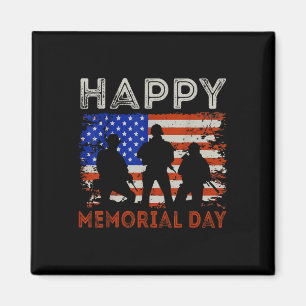 Happy Memorial Day Usa Flag American Patriotic Magnet