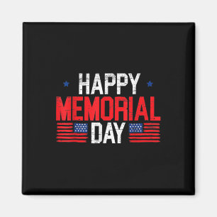 Happy Memorial Day Usa Flag American Patriotic Magnet