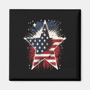 Happy Memorial Day Veteran American US Star Flag Magnet