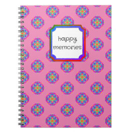 Happy Memories Pink Star Mandala Boho Carnet