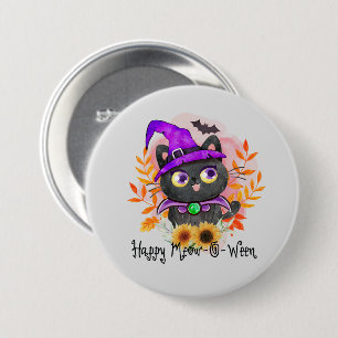 Happy Meow-o-ween - Black Hexenkatze Button