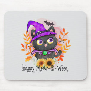 Happy Meow-o-ween - Black Hexenkatze Mousepad
