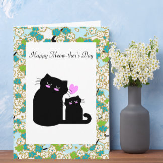 Happy Meow-ther's Day Custom Mother's Day Card Karte
