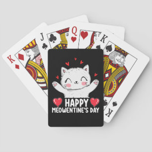 Happy Meowentine's Day Cat Valentine's Day Liebe Spielkarten