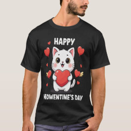 Happy Meowentines Day Cute Cat Valentine Pun Gift  T-Shirt