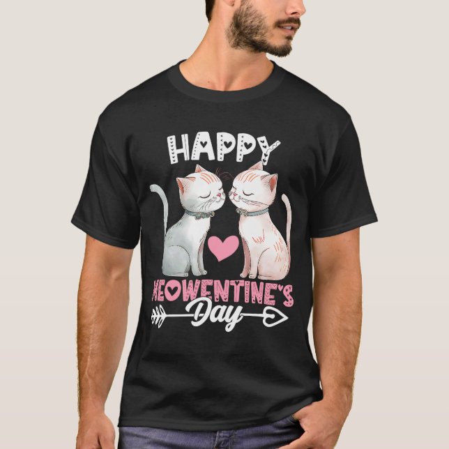 Happy Meowentine's Day  Cute Cat Valentines Day  3 T-Shirt (Vorderseite)