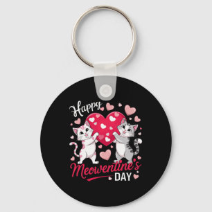 Happy Meowentine's Day Funny Niedlich Cat Lover Va Schlüsselanhänger