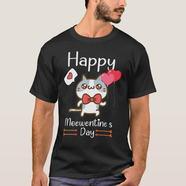 Happy Meowentine's Day Valentine for Cat Niedlich  T-Shirt (Vorderseite)