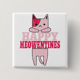 Happy Meowentines Valentinische Tagesgeschenke f Button