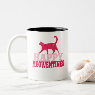 Happy Meowentines Valentinische Tagesgeschenke f Zweifarbige Tasse
