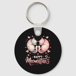 Happy Meowentins Niedliche Valentine Cat Lover Cou Schlüsselanhänger