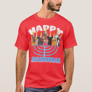 Happy Meownukkah Cats on Menorah für Hanukkah Chan T-Shirt