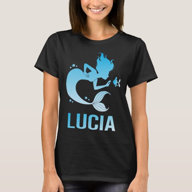 Happy Mermaid - Lucia Name T-Shirt (Vorderseite)