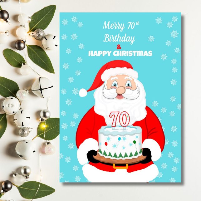 Happy Merry 70. Geburtstag Weihnachten Weihnachten Karte (Von Creator hochgeladen)
