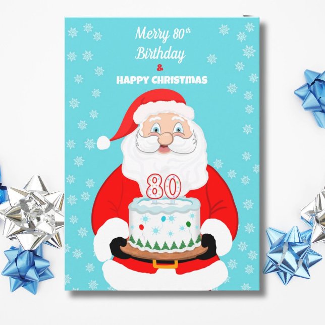 Happy Merry 80. Geburtstag Weihnachten Weihnachten Karte (Von Creator hochgeladen)