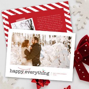 Happy Merry Alles Spaß Holly Mistletoe Foto Feiertagskarte