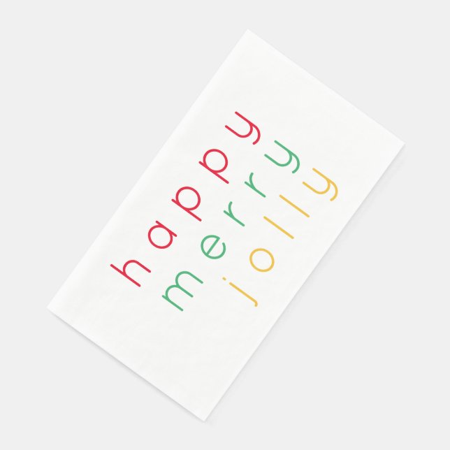 HAPPY MERRY JOLLY Gästetuch Paper Napkins Serviette (Ecke)