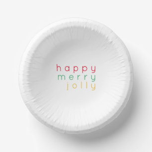 HAPPY MERRY JOLLY Paper Bowls Pappteller