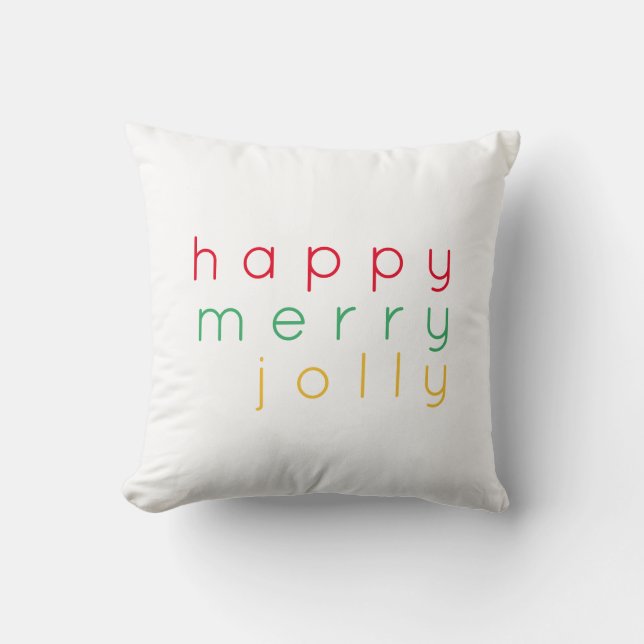 HAPPY MERRY JOLLY Square Throw Kissen (Vorderseite)
