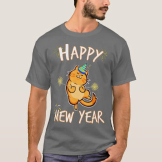 Happy Mew Year 2021 Funny Cat Silvester Party T-Shirt