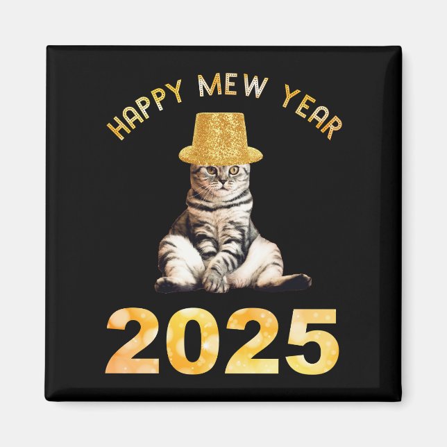 Happy Mew Year 2025 Magnet (Vorne)