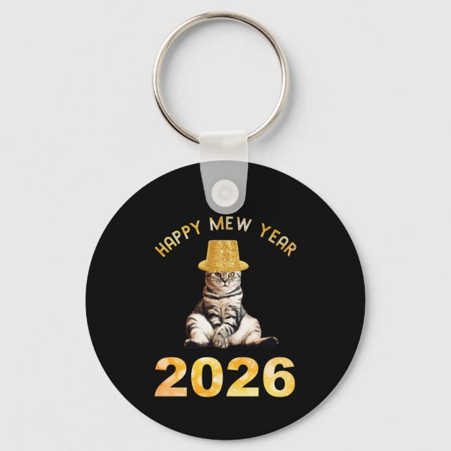 Happy Mew Year 2026 Schlüsselanhänger (Vorderseite)