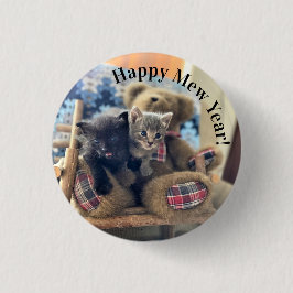 Happy Mew Year - Cat Button