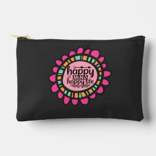 Happy Mind Happy Life Motivierend Grafik Design Zubehörtasche