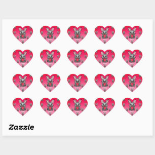 Happy Minimalistisch Bunny mit Herz   Liebe Herz-Aufkleber