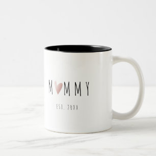 Happy Minimalistisch Mommy Pregnancy Gift Zweifarbige Tasse