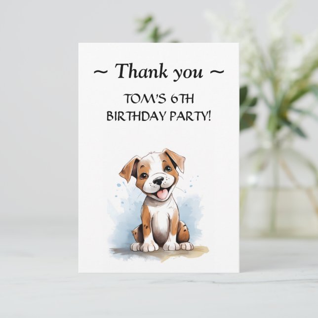 Happy Minimalistisch Pitbull Pit Bull Terrier Dog Dankeskarte (Stehend Vorderseite)