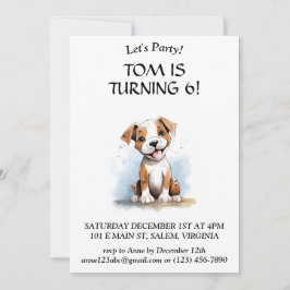 Happy Minimalistisch Pitbull Pit Bull Terrier Dog Einladung