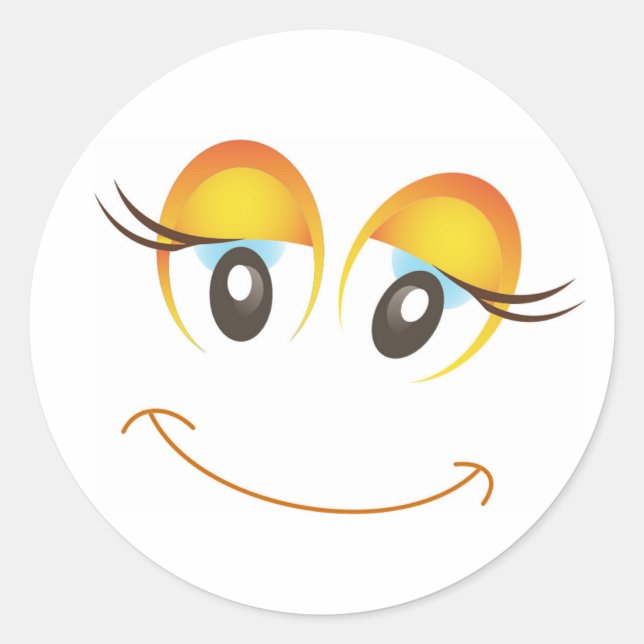 HAPPY MIRL FACE RUNDER AUFKLEBER (Vorderseite)