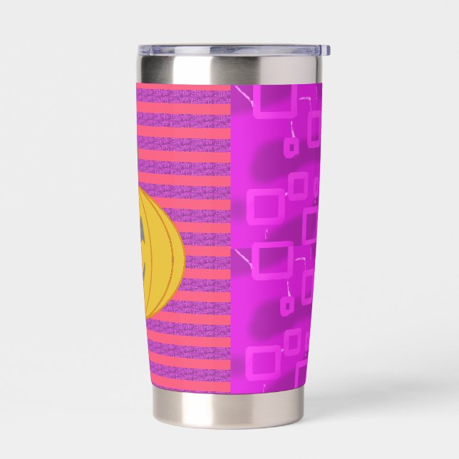Happy Modern Big Orange Pumpkin Halloween Thermobecher (Links)