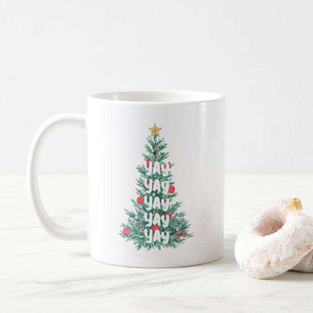 Happy Modern Christmas Day Yay Kaffeetasse (Mit Donut)