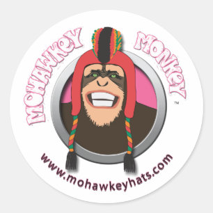 Happy Mohawkey Affenaufkleber Runder Aufkleber