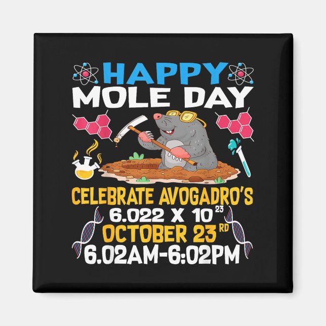 Happy Mole Day On 23rd October Chemistry Lover Wom Magnet (Vorne)