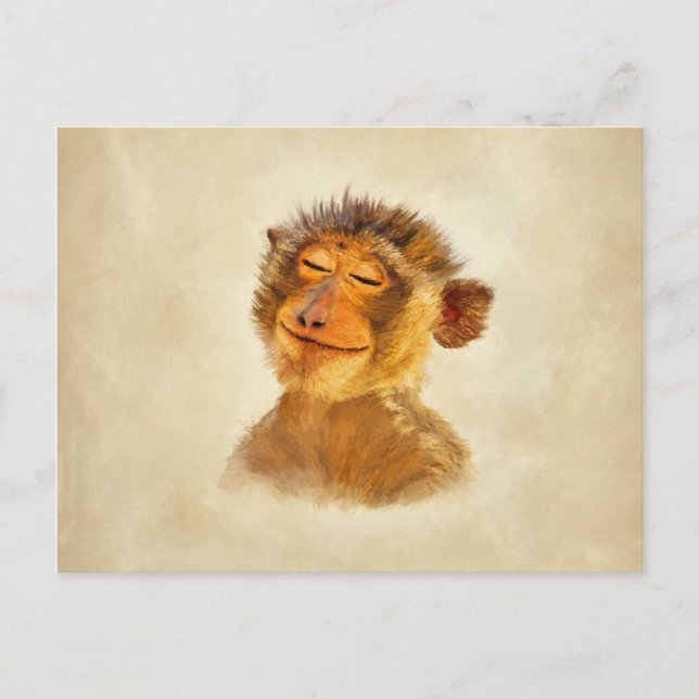 Happy Monkey Postkarte (Vorderseite)