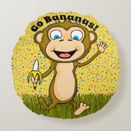 Happy Monkey Round Pillow Rundes Kissen
