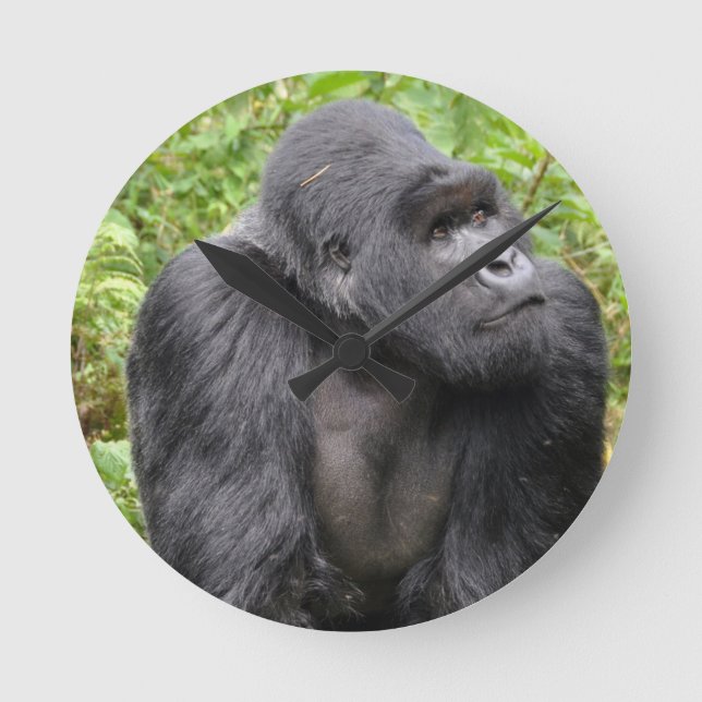 Happy Monkey Runde Wanduhr (Vorderseite)