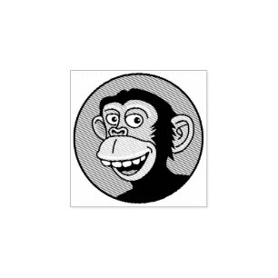 Happy Monkey Wood Art Briefmarke Gummistempel
