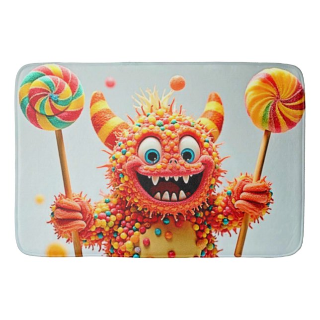 Happy Monster Candy Delight Design Badematte (Vorderseite)